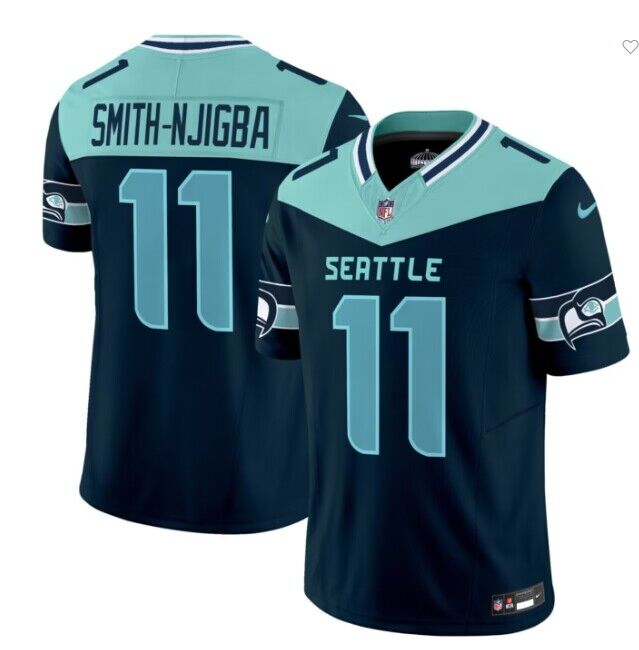 Men's Seattle Seahawks Active Player Custom Navy Blue F.U.S.E. 'Seattle City' Vapor Limited Stitched Football Jersey